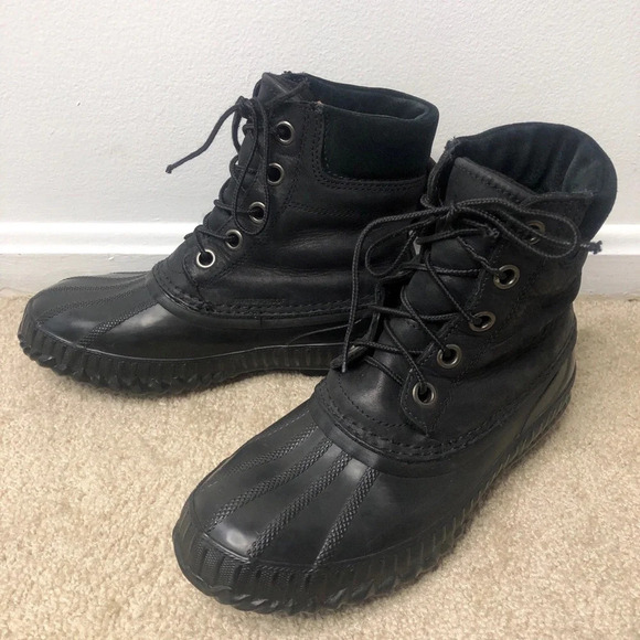 Sorel Cheyanne Black Leather Lace-up Waterproof Duck Boot Size 6.5 - Picture 12 of 12